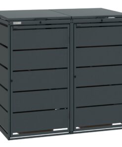 Classic Mülltonnenbox für 2 Mülltonnen (240L) - robust & wetterfest | 2er Metall Mülltonnenverkleidung Anthrazit - robu