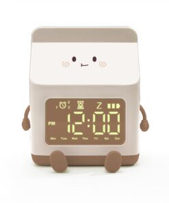 EVGATSAUTO Niedlicher Milchkarton Wecker für Kinder im Wohnzimmer - Digitales Deko-Geschenk mit Alarm und Countdown-Funk