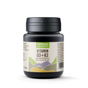 Vitamin D3 K2-100 Tabletten hochdosiert - 7000IE D3 + 150µg K2 (MK7) pro Tablette - Laborgeprüft - vegan - 1x-Woche-Form