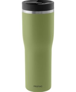 PROFINO Barista Thermobecher 0,5 L | Salbei | Auslaufsicher dank Doppellock-System | BPA-frei | Spülmaschinengeeignet |