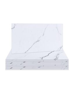 Hode 12 Stück Fliesenaufkleber Küche Weiß 15x30cm, Klebefliesen Bad Marmor, Selbstklebende Fliesen für Badezimmer und Ka
