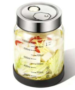 Fermentierglas mit Entlüftungsventil 1L - Lebensmittelecht für Kimchi & Sauerkraut, Luftdicht Spülmaschinenfest