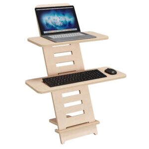 Höhenverstellbarer Stehpult Aufsatz Schreibtisch - Laptop Ständer Holz - Made in EU | Laptopständer Schreibtisch Aufsat
