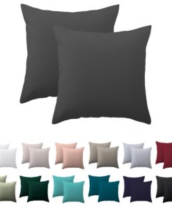 Nesture Kopfkissenbezug 40x40 cm - Weich und Bügelfrei - Anthrazit 100% Mikrofaser Reißverschluss