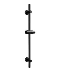 Görbach Edelstahl Duschstange 70cm für Dasbad mit variablen Bohrlöchen und flexiblen Halterungen-Matt Schwarz