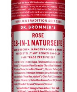 Dr. Bronner's 18-in-1 Rose Naturseife | Bio Flüssigseife mit Rosenaroma | 120 ml Multifunktional