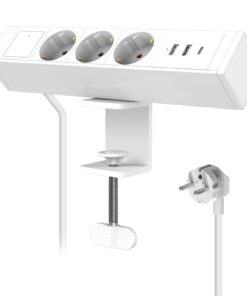BSEED Tischsteckdose mit USB C Port + Steckdose mit Verlängerung + Bürobedarf für Erwachsene im Home Office