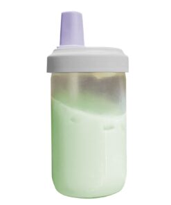 Strohblasen Teetasse WiederverwendbarGlass Travel Getränke, durchlässige Eistee-Teeflasche, 500 ml transparent