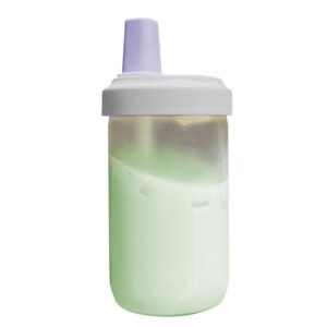 Strohblasen Teetasse WiederverwendbarGlass Travel Getränke, durchlässige Eistee-Teeflasche, 500 ml transparent