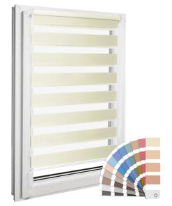 Home-Vision® DuoRollo Klemmfix Creme, perfekt für Fenster und Türen (B45cm x H130cm)