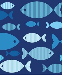 Papstar 86371 20 Servietten Blue Fish 3-lagig 33 cm x 33 cmodeskriptives Design für Familien mit Kindern