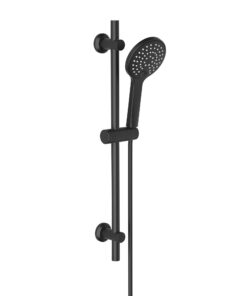 Gorbach Duschset für Badegäste im Hotelzimmer mit Handbrause und Duschstange (D12, schwarz) | Gorbach Duschsystem mit H