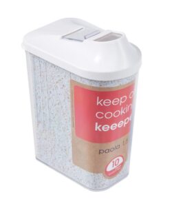 Keeper Schüttdose für Trockenvorräte: Stufenlos verstellbarer Dosierdeckel,.White KI Kunststoffdose 1,5 L,Paola Design
