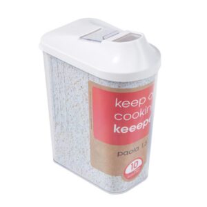 Keeper Schüttdose für Trockenvorräte: Stufenlos verstellbarer Dosierdeckel,.White KI Kunststoffdose 1,5 L,Paola Design
