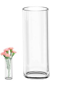 Große Glasvase Zylinder 35cm Hoch Ø12cm Modern für Hochzeitsdeko & Kerzen Wohnzimmer