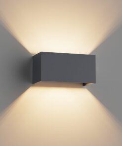 Klighten Warmweiß Wandleuchte 3000K, 18W LED Innen/Aussen Einstellbar, Anthrazit
