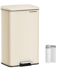 SONGMICS große Küchenmüllkübel 40 Liter Softclose inkl. Müllbeuteln sandbeig LTB540A02