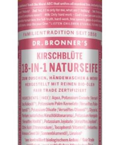 Dr. Bronner's 18-in-1 Kirschblüte Naturseife | Organic Flüssigseife mit Bio-Kokos-, Oliven- & Jojobaöl | 120 ml Multifun