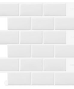 DEWOO 3d Fliesenaufkleber Weiß Küche Bad Selbstklebend 10-Stück 30,5 x 30,5 cm
