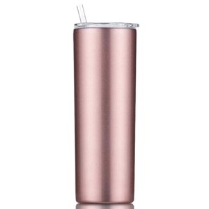 Gteller Roségold Doppelwandiger Vakuum-Becher, hält Getränke kalt und warm (20 oz) | Gteller Isolierte Reisebecher mit