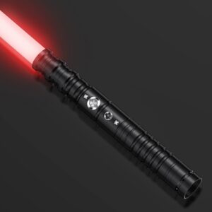 Krovtoy Lichtschwert RGB 7 Farben Metall Hilt für Kinder Erwachsene Geschenk (63cm Schwarz)