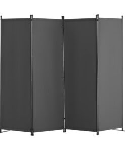 VEVOR Raumteiler Grau 4-teiliger Paravent, faltbar für Büro und Schlafzimmer,raumtrennend (56 x 45 x 172,5 cm)