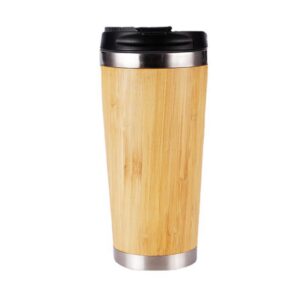Bestevery Hochwertiger Bambus Thermobecher – doppelwandiger Trinkbecher, ideal für Kaffee und Tee – umweltfreundliche Al