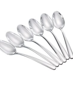 FOXAS 6er Set Edelstahl Suppenlöffel für Menü- und Tafellöffel, Hochwertig und Spülmaschinenfond, Edelstahl Rostfrei 304