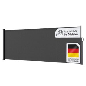 STEELSØN Senkrechtmarkise Zirella - anthrazitfarbig, ausziehbar, ideal für Balkon und Garten, senkrecht einstellbar mit