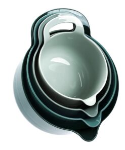 BoxedHome BPA-frei Rührschüssel mit Griff und Ausgießer Grün 4er Pack