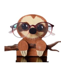 Holzhandgefertigte Sonnenbrillenhalter in Faultierform für Zuhause und Büro | Tiermotivige Brillenhalter aus Holz, hand