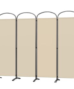 Angel Living Paravent Sichtschutz für Draußen & Inneneinrichtung (Beige, 4 Teilig)