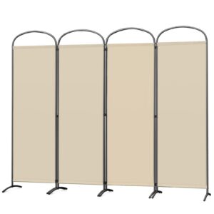 Angel Living Paravent Sichtschutz für Draußen & Inneneinrichtung (Beige, 4 Teilig)