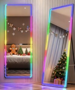 Ganzkörperspiegel 153x50cm mit RGB LED Beleuchtung, 7 Farben und Dynamischen Modi