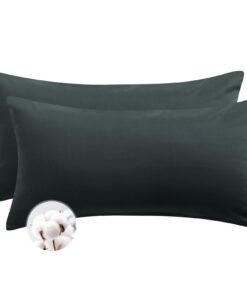 Aisbo weiche Kopfkissenbezug 40x80 Anthrazit Reißverschluss - weicher Schlaf 2er Set 40x80cm OEKO-TEX
