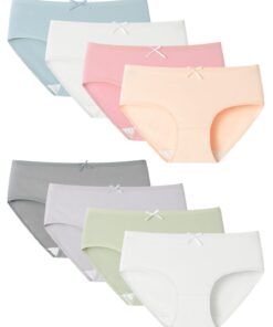Adorel Mädchen Baumwoll Unterhosen Slip 8er-Pack Trendige Unterwäsche für Teenies