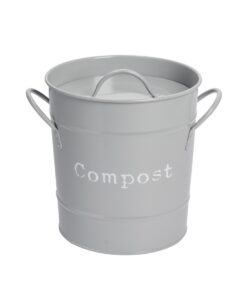 Harbour Housewares Vintage Metall Küchenkompostbehälter Grau - Ideal für nachhaltige Küche