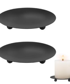 ALLAVA Kerzenhalter Schwarz, Kerzenständer für Kerzen bis 9 cm, Tischdekoration für Hochzeit und Familie