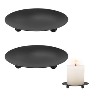 ALLAVA Kerzenhalter Schwarz, Kerzenständer für Kerzen bis 9 cm, Tischdekoration für Hochzeit und Familie