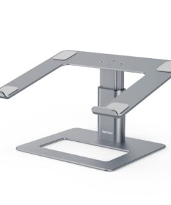 BoYata Höhenverstellbarer Laptop Riser für Schreibtisch - Belüfteter Aluminium Notebookhalter, Kompatibel mit 10-17'' Ma
