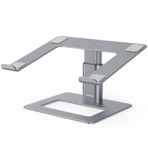 BoYata Höhenverstellbarer Laptop Riser für Schreibtisch - Belüfteter Aluminium Notebookhalter, Kompatibel mit 10-17'' Ma