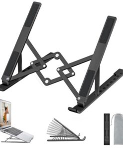 OUGEP Laptop Ständer Kompatibel mit 10-18'' Laptops Schreibtisch- und Notebook-Ständer Schwarz