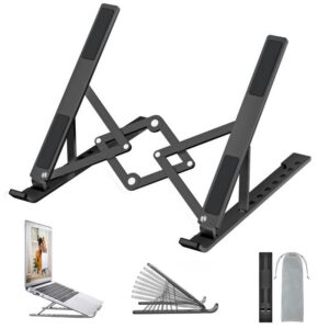 OUGEP Laptop Ständer Kompatibel mit 10-18'' Laptops Schreibtisch- und Notebook-Ständer Schwarz