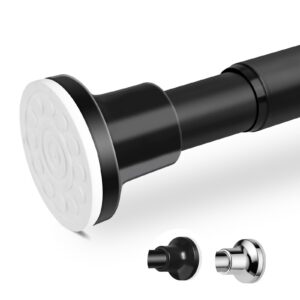 Bauchergarnsstange ohne Bohren 73-224cm φ25mm Duschvorhangstange Schwarz Spannstange Teleskopstange für Bad Ausziehbar S