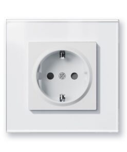 Schuko Steckdose Unterputz EU Standard 16A 86x86mm 1-Fach Weiß Erdung Klappkrallen