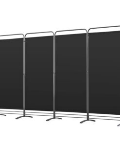 Angel Living Paravent Sichtschutzwand für Büros und Balkone Schwarz 324cm x 180cm Klappbar und Freistehend
