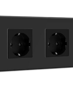 BSEED Doppelwandschuko-Steckdose, Schwarz, Verlängerungssteckdose für Küche, Büro und Hotel, 16 A, 250 V, Glasplatte