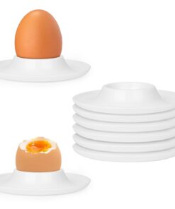 Vicloon Eierbecher Set 6 Stück Weiß stapelbar bruchsicher für Küche Camping