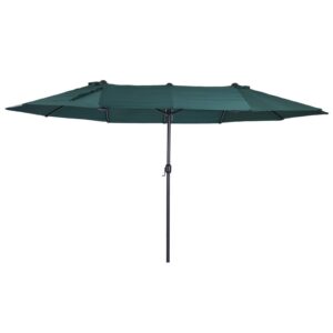 Outsunny UV-Schutz-Doppelsonnenschirm, Balkonschirm für Strand und Garten, windfest mit Handkurbel-Sonnenblende