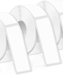 3 Rollen Ersatz Etikettenband - 480 Stück Selbstklebend, Wasserdicht, Thermo-(Weiß) für Zuhause und Büro (Weiß)
